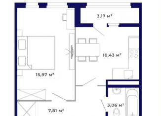 Продается 1-комнатная квартира, 40.4 м2, рабочий поселок Маркова