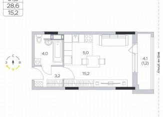 Продаю квартиру студию, 28.6 м2, деревня Пирогово, ЖК Пироговская Ривьера, улица Ильинского, 8
