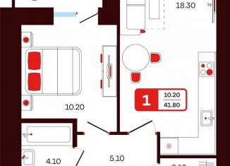 Продам 2-ком. квартиру, 41.8 м2, Туймазы, переулок Луначарского, 5