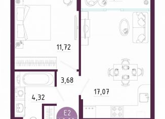 Продам 1-комнатную квартиру, 40.1 м2, Тула, Пряничная улица, 7
