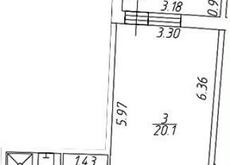 Квартира на продажу студия, 28 м2, Мурино, проспект Авиаторов Балтики, 25, ЖК Авиатор