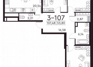 Продаю 3-комнатную квартиру, 102.1 м2, Санкт-Петербург, метро Приморская, Петровский проспект, 22к2