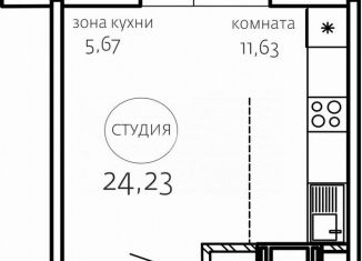 Квартира на продажу студия, 24.2 м2, Челябинск, улица Маршала Чуйкова, 32А, Курчатовский район