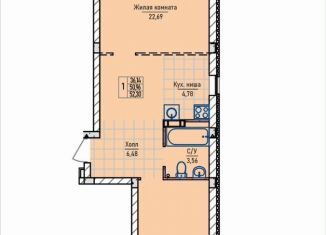 1-ком. квартира на продажу, 52.3 м2, сельский посёлок Новинки, Инженерный проезд, 7к2, ЖК Стрижи