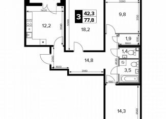 Продажа 3-ком. квартиры, 77.8 м2, Москва, САО, Ленинградское шоссе, 228к7