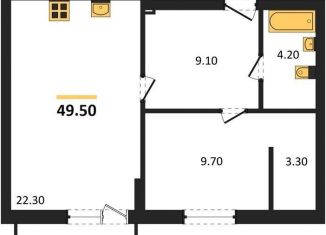 Продажа 1-комнатной квартиры, 49.5 м2, Калининград, Московский район, Акварельная улица