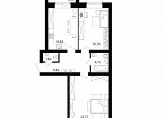 Продается двухкомнатная квартира, 74.9 м2, Берёзовский, улица Победы, 5А, ЖК Уют-Сити