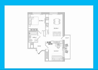Продается двухкомнатная квартира, 59 м2, посёлок Парголово