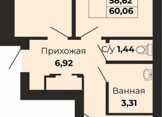 2-ком. квартира на продажу, 58.6 м2, Калининград, Борисовский бульвар