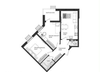Продается 2-ком. квартира, 63.8 м2, посёлок Берёзовый