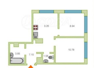 Продажа двухкомнатной квартиры, 40.6 м2, Тюмень, улица Первооткрывателей, 14, ЖК Колумб