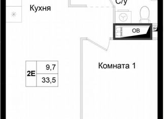 Продажа однокомнатной квартиры, 33.5 м2, Химки, улица имени К.И. Вороницына, 18к1, ЖК Две Столицы