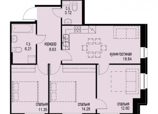 Продажа трехкомнатной квартиры, 75 м2, Санкт-Петербург, проспект Энгельса, 27АП, проспект Энгельса