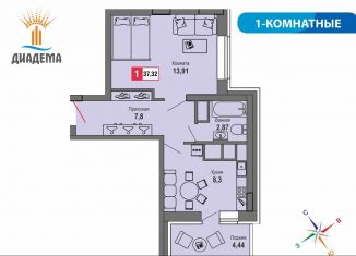 Продажа 1-комнатной квартиры, 42.2 м2, Тверь
