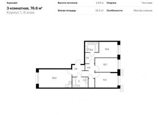 Продается трехкомнатная квартира, 76.6 м2, Санкт-Петербург, метро Обводный канал