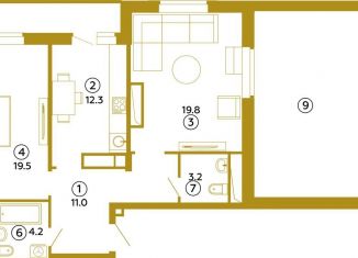 Продам 2-комнатную квартиру, 114 м2, Липецк, улица М.И. Неделина, 3А, ЖК Граф Хаус