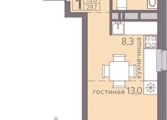 Продам квартиру студию, 29.7 м2, Пермь, ЖК Погода