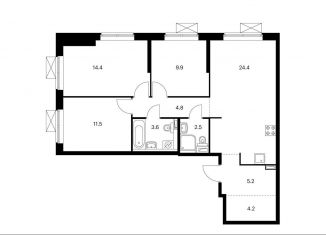 Продается 3-комнатная квартира, 80.5 м2, Москва, район Чертаново Южное, жилой комплекс Ютаново, 1