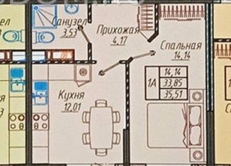 Продам 1-комнатную квартиру, 35.5 м2, Краснодар, ЖК Облака, улица имени Генерала Корнилова, 10