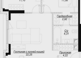 Продается двухкомнатная квартира, 69.9 м2, Москва, 1-й Сетуньский проезд, вл6, ЖК Хайд