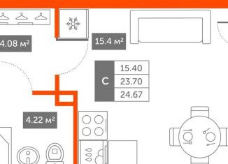 Продажа квартиры студии, 24.7 м2, Пушкин