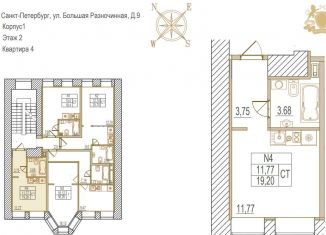 Продаю квартиру студию, 19.2 м2, Санкт-Петербург, Большая Разночинная улица, 9, Большая Разночинная улица