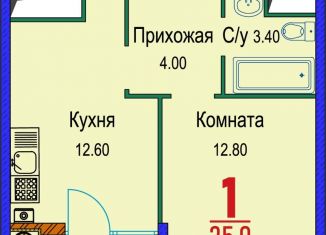 Продажа однокомнатной квартиры, 35.9 м2, Ставрополь, микрорайон № 14, Гражданская улица, 1/4