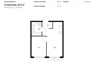Продается однокомнатная квартира, 32.2 м2, городской посёлок Новоселье, ЖК Таллинский Парк