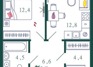 Продается 2-ком. квартира, 79.4 м2, Москва, жилой комплекс Шагал, к4, ЖК Шагал