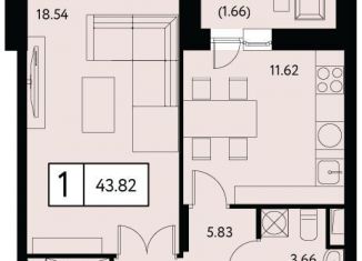 Продается 1-комнатная квартира, 43.8 м2, Москва, метро Семеновская