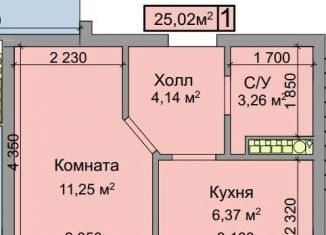 Продажа однокомнатной квартиры, 25.2 м2, Нальчик, площадь 400-летия, район Центр