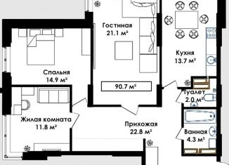 3-ком. квартира на продажу, 128.5 м2, Москва, ЖК Алые Паруса, Авиационная улица, 79к1