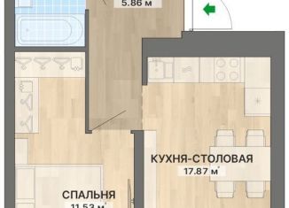 Продажа 1-ком. квартиры, 44.3 м2, Екатеринбург, улица Уральских Рабочих, улица Уральских Рабочих