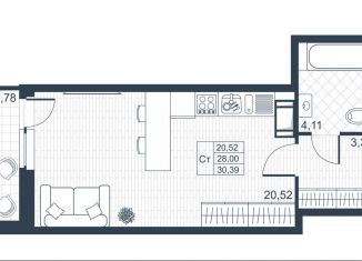 Продается квартира студия, 30.4 м2, Коммунар, ЖК Ново-Антропшино, Ново-Антропшинская улица, 5