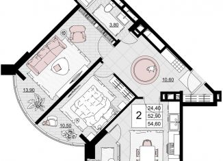 Продам 2-комнатную квартиру, 54.6 м2, Анапа