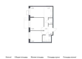 Продам двухкомнатную квартиру, 55.6 м2, Московская область