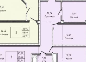 Продажа 3-комнатной квартиры, 82.1 м2, Нальчик, Московская улица, 14, район Предгорный