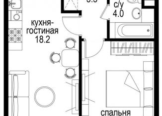 Продажа двухкомнатной квартиры, 37.9 м2, Москва, Басманный район
