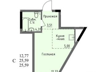 Продам квартиру студию, 25.6 м2, Ижевск, улица Ключевой Посёлок, 23литА