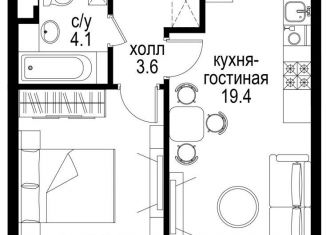 Продажа двухкомнатной квартиры, 40.4 м2, Москва, Басманный район