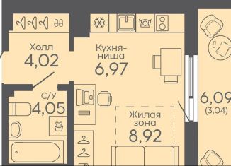 Квартира на продажу студия, 27 м2, Екатеринбург, Октябрьский район, Новосинарский бульвар, 5
