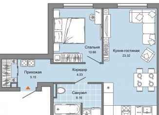 2-комнатная квартира на продажу, 49 м2, Ульяновск, Заволжский район, жилой комплекс Светлые кварталы, 2