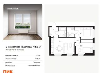 2-комнатная квартира на продажу, 48.9 м2, Нижегородская область, Небесная улица