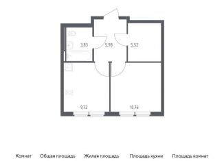 Продается 1-комнатная квартира, 35.8 м2, Москва, жилой комплекс Остафьево, к23