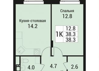 Продается однокомнатная квартира, 38.3 м2, рабочий посёлок Малаховка