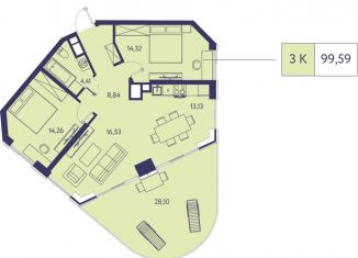 Продажа 3-комнатной квартиры, 99.6 м2, посёлок городского типа Ливадия