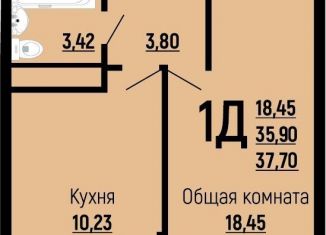 Продаю однокомнатную квартиру, 37.7 м2, Краснодарский край, Заполярная улица, 39к7