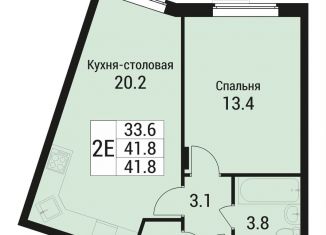 2-комнатная квартира на продажу, 41.8 м2, рабочий посёлок Малаховка