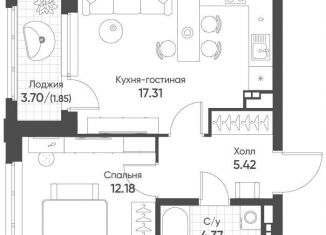 Продажа 1-комнатной квартиры, 41.1 м2, Екатеринбург, Чкаловский район