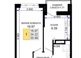 Продам 1-комнатную квартиру, 35.6 м2, Ростов-на-Дону